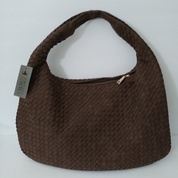Crown Vintage Brown Woven Tote - Picture 1 of 12